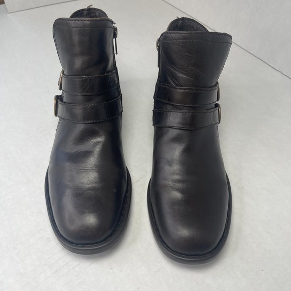 BORN Womens 9.5 M Pirlo Ankle Booties Brown Leather Buckle D76123 Boots - Picture 2 of 15